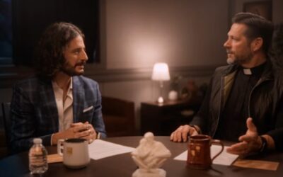 Confesiones de Jonathan Roumie frente al Padre Mike.Sin Autor